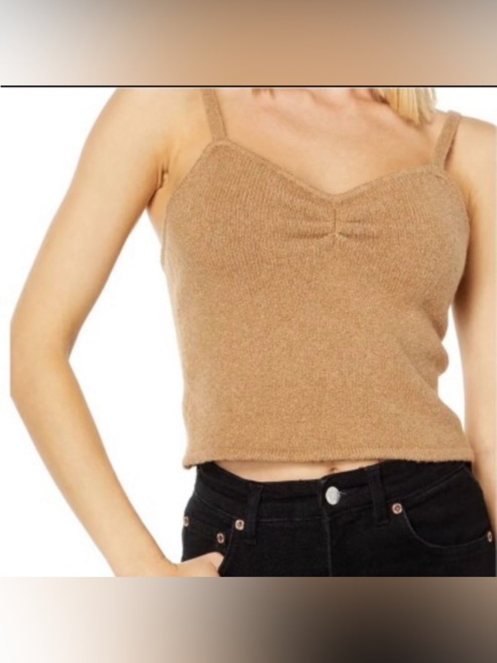 Madewell Camel Milo Knit Top Size 4